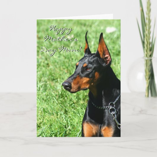 Happy Moederdag Mom Doberman wenskaart Kaart (Voorkant)