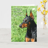 Happy Moederdag Mom Doberman wenskaart Kaart (Gele Bloem)