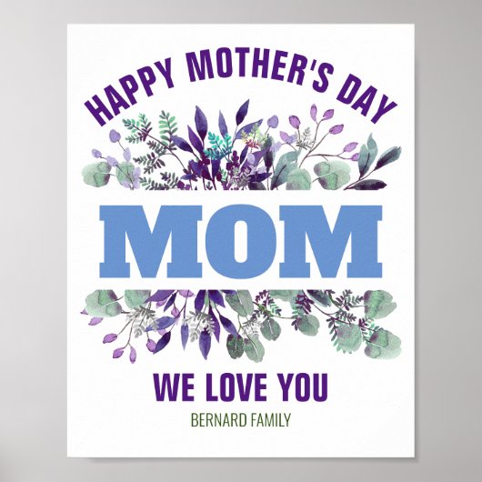 HAPPY MOEDERDAG MOM GEPERSONALISEERD GIFT POSTER (Voorkant)