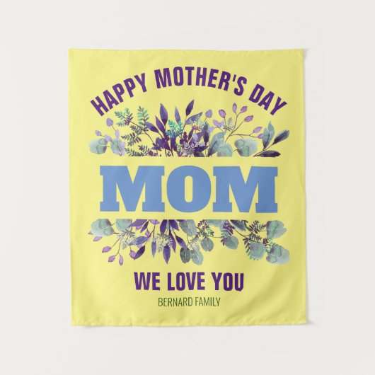 HAPPY MOEDERDAG MOM GEPERSONALISEERD GIFT WANDKLEED (Voorkant)