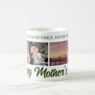 Happy Moederdag Mom Groen Fotorooster Koffie Mok