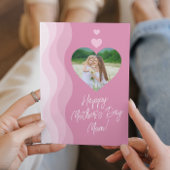 Happy Moederdag MOM Modern Roze Hart Foto Feestdagen Kaart