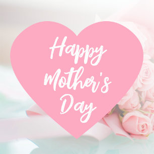 Happy Moederdag Mom Schattige Love Heart Pink Hart Sticker