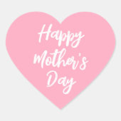Happy Moederdag Mom Schattige Love Heart Pink Hart Sticker (Voorkant)