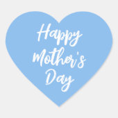 Happy Moederdag Mom Schattigee liefde Hart Blauw Hart Sticker (Voorkant)