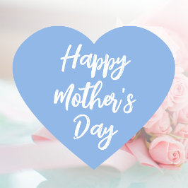Happy Moederdag Mom Schattigee liefde Hart Blauw Sticker