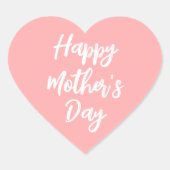 Happy Moederdag Mom Schattigee Liefde Hart Koraal  Sticker (Voorkant)