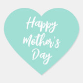 Happy Moederdag Mom Schattigee Liefde Hart Mint Gr Hart Sticker (Voorkant)