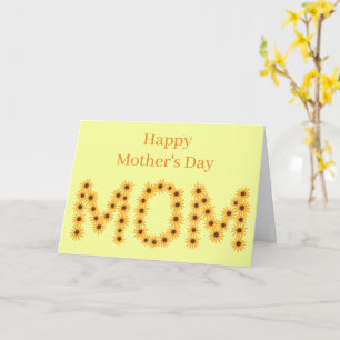 Happy Moederdag Mom, Zonnebloem woordkaarten Kaart