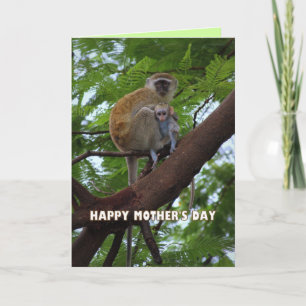 Happy Moederdag Monkey Moeder and Child Humor Kaart