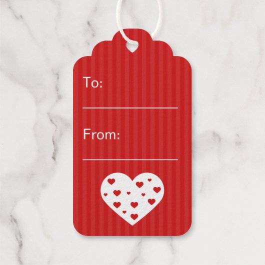 Happy Moederdag Mooie rode witte harten Cadeaulabels (Achterkant)