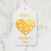 Happy Moederdag Mooie rode witte harten Cadeaulabels (Voorkant)