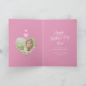 Happy Moederdag MUM Modern Roze Hart Foto Feestdagen Kaart (Binnen)