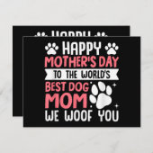 Happy Moederdag naar de wereld beste hond mama Informatiekaartje (Voorkant / Achterkant)
