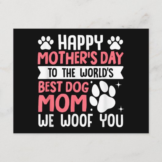 Happy Moederdag naar de wereld beste hond mama Informatiekaartje (Voorkant)