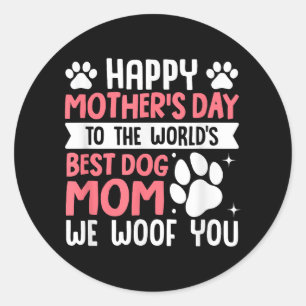Happy Moederdag naar de wereld beste hond mama Ronde Sticker