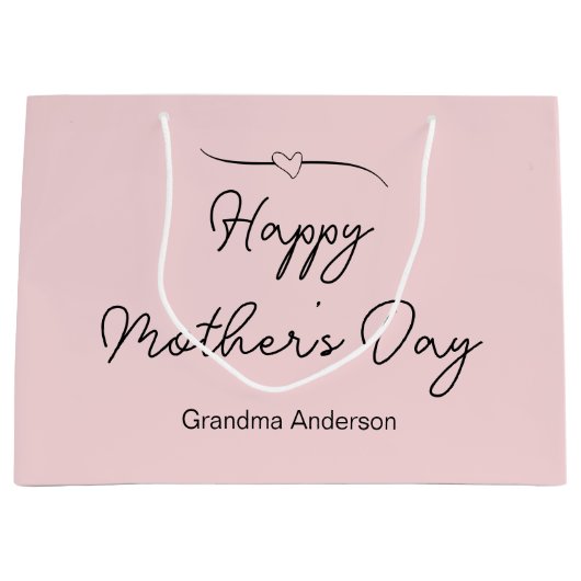 Happy Moederdag naar oma Bord roze Groot Cadeauzakje (Voorkant)