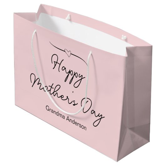 Happy Moederdag naar oma Bord roze Groot Cadeauzakje (Achterkant Gekanteld)