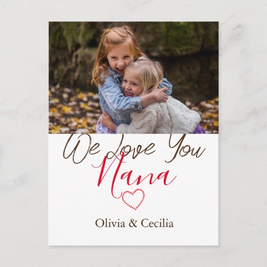 Happy Moederdag, nana, oma, simpele foto Feestdagenkaart (Voorkant)