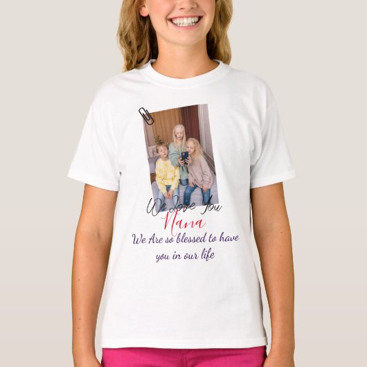 Happy Moederdag, nana, oma, simpele foto T-shirt (Voorkant)