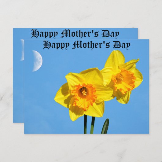 Happy Moederdag narcissen gouden medaille bloemen Briefkaart (Voorkant / Achterkant)