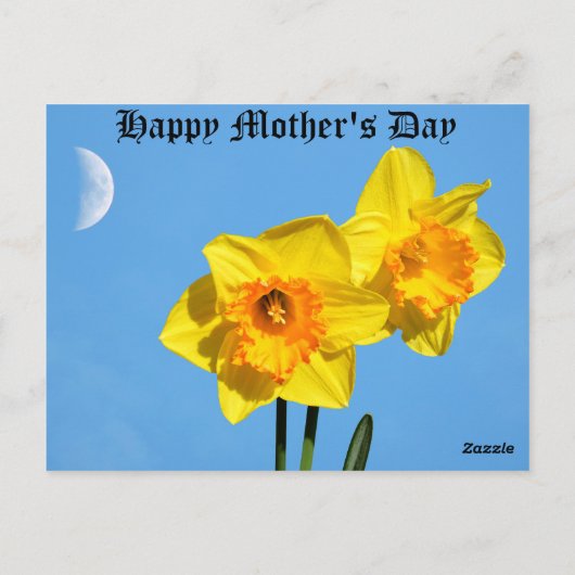 Happy Moederdag narcissen gouden medaille bloemen Briefkaart (Achterkant)