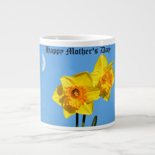 Happy Moederdag narcissen gouden medaille bloemen Grote Koffiekop
