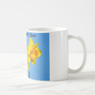 Happy Moederdag narcissen gouden medaille bloemen Koffiemok