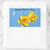 Happy Moederdag narcissen gouden medaille bloemen Rechthoekige Sticker (Tas)