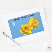 Happy Moederdag narcissen gouden medaille bloemen Rechthoekige Sticker (Envelop)