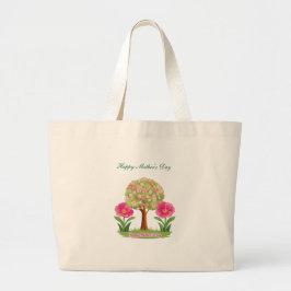 Happy Moederdag Natuur Design DigitalArtCanvas Grote Tote Bag