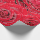 Happy Moederdag of Jouw tekst Floral Red Roses Cadeaupapier (Hoek)