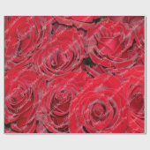 Happy Moederdag of Jouw tekst Floral Red Roses Cadeaupapier (Vlak)
