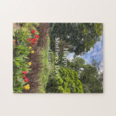 Happy Moederdag of Jouw tekst Natuur Park Floral Legpuzzel (Horizontaal)
