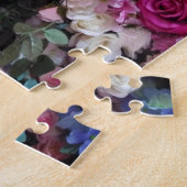 Happy Moederdag of Jouw tekst roze rozen bloemen Legpuzzel (Zijkant)