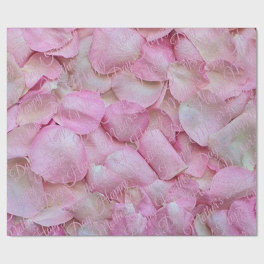 Happy Moederdag of Jouw tekst Roze Rozenblaadjes Cadeaupapier (Vlak)