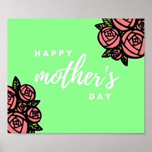 Happy moederdag on green poster (Voorkant)