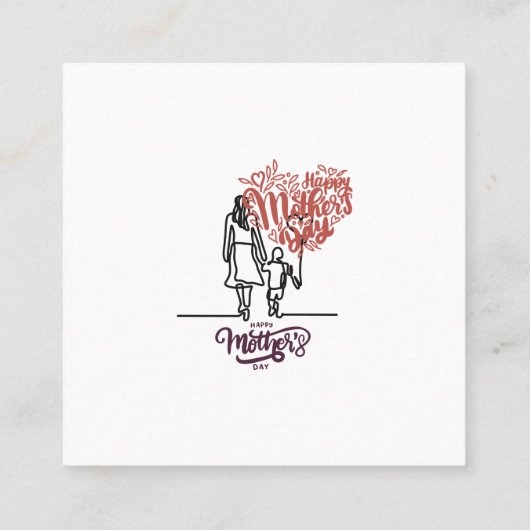 Happy moederdag-ontwerp voor moeders vierkante visitekaartje (Achterkant)