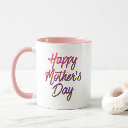 Happy Moederdag op Two Tone Mok (Met donut)