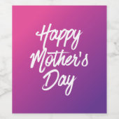 Happy Moederdag op wijnlabels Wijn Etiket (Enkel label)