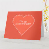 Happy Moederdag Oranje Hart Groot Wenskaart Kaart (Gele Bloem)