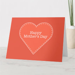 Happy Moederdag Oranje Hart Groot Wenskaart Kaart