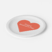 Happy Moederdag Oranje Heart Papieren Bordje (Gekanteld)
