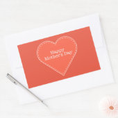 Happy Moederdag Oranje Heart Rechthoekige Sticker (Envelop)