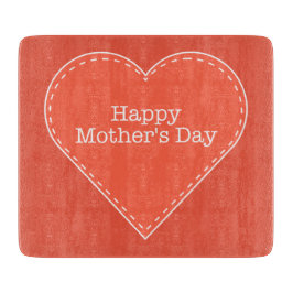 Happy Moederdag Oranje Heart Snijplank