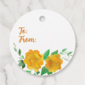 Happy Moederdag Oranje Rozen Floral Bedankjes Labels (Achterkant)