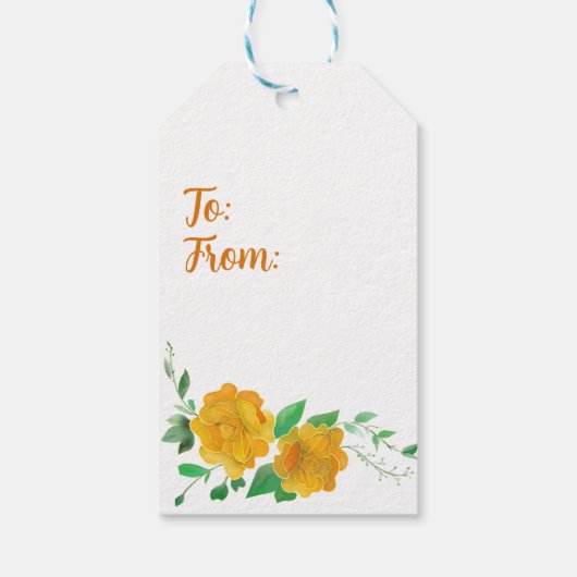 Happy Moederdag Oranje Rozen Floral Gift Labels Cadeaulabel (Achterkant)