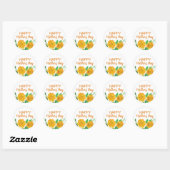 Happy Moederdag Oranje Rozen Floral Ronde Sticker (Vel)