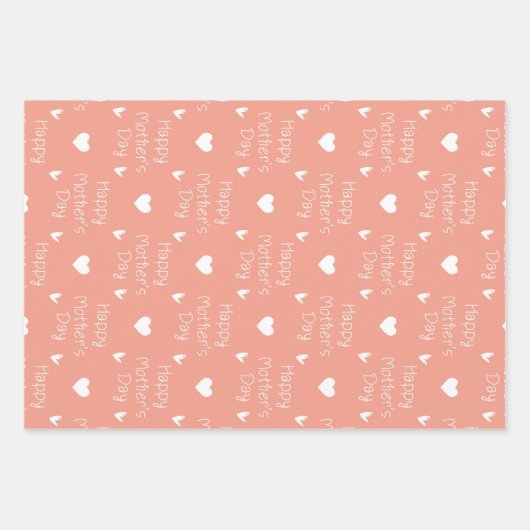 Happy Moederdag oranje thema set van 3 Inpakpapier Vel (Voorkant 3)