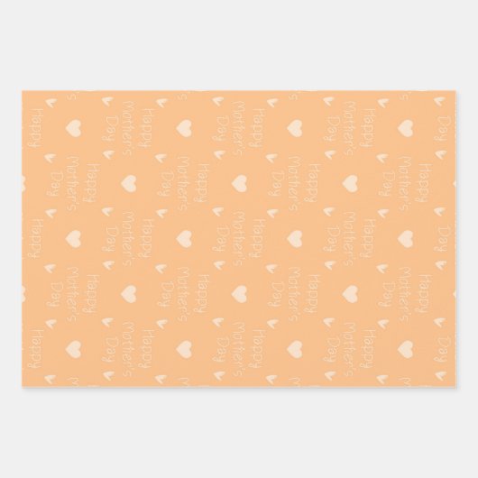 Happy Moederdag oranje thema set van 3 Inpakpapier Vel (Voorkant 2)